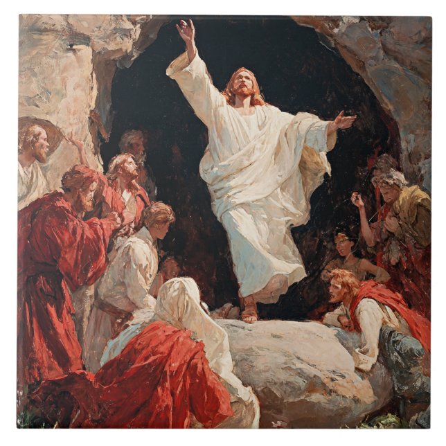 Jesus Christ Rising from the Tomb Tile (Front)