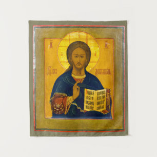 Jesus Christ Russian Icon Tapestry