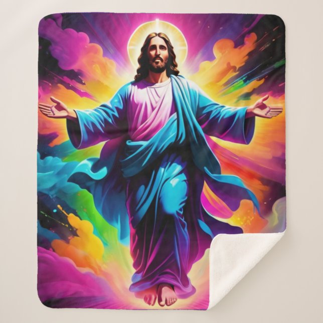 Jesus Christ’s Resurrection Sherpa Blanket (Front)