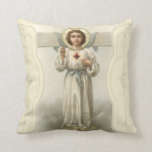 Jesus Christ Sacred Heart Cross Cushion