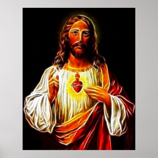 Jesus Christ Sacred Heart Poster (Front)