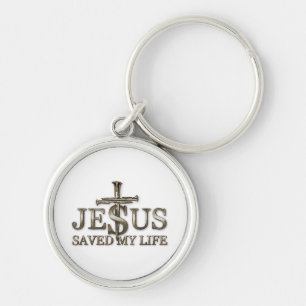 Jesus Christ Saved My Life Gift For Women Men Key Ring