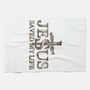 Jesus Christ Saved My Life Gift For Women Men Tea Towel
