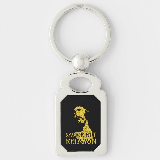 Jesus Christ - Saviour Not Religion Key Ring (Front)