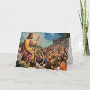 Jesus Christ Sermon on the Mount, Vintage Religion Card