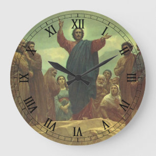 Jesus Christ Sermon on the Mount, Vintage Religion Large Clock
