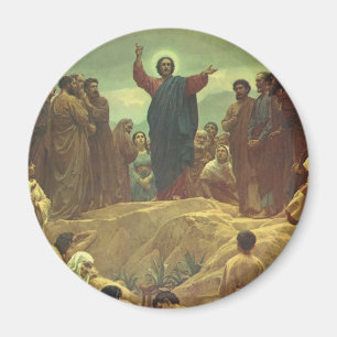 Jesus Christ Sermon on the Mount, Vintage Religion Magnet