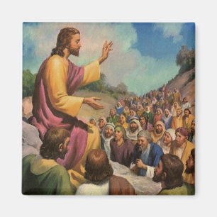 Jesus Christ Sermon on the Mount, Vintage Religion Magnet