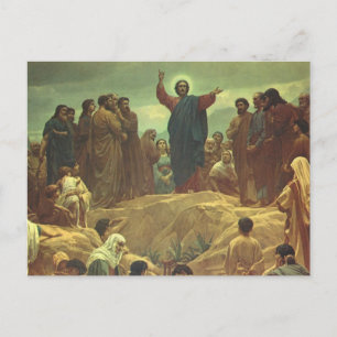 Jesus Christ Sermon on the Mount, Vintage Religion Postcard