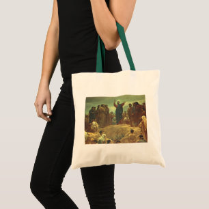 Jesus Christ Sermon on the Mount, Vintage Religion Tote Bag