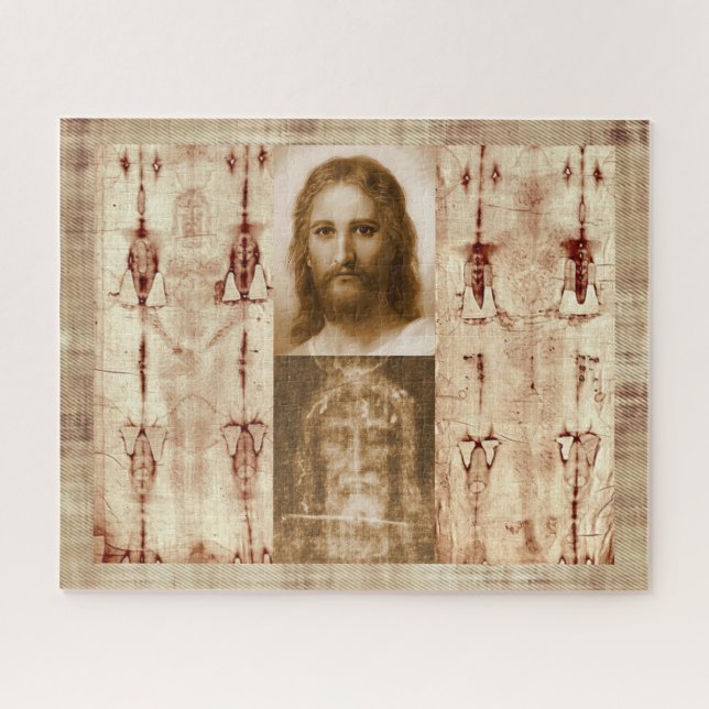 Jesus Christ Shroud of Turin Holy Face Burial  Jigsaw Puzzle (Horizontal)