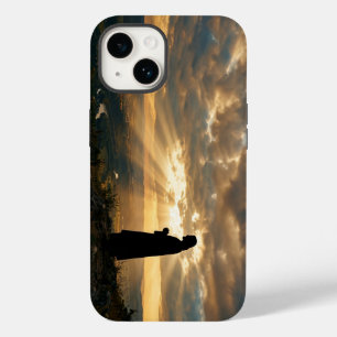 Jesus Christ Silhouette Holy Light Sunset Case