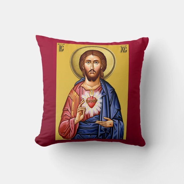 Jesus Christ son of God new red Cushion (Front)