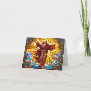 Jesus Christ Stained Glass Art Card