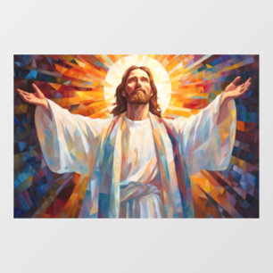 Jesus Christ Stained Glass Art Window Cling