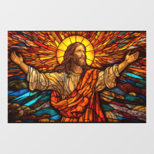 Jesus Christ Stained Glass Art Window Cling