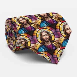 Jesus Christ Stained Glass inspired Tie