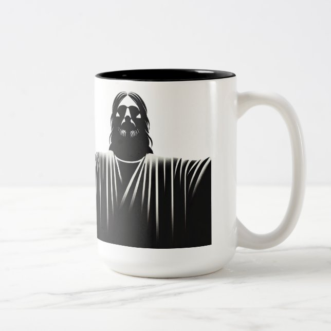 Jesus Christ stoic  Two-Tone Coffee Mug (Right)