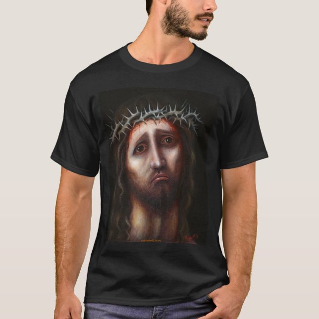 JESUS CHRIST T-SHIRT (SAD CHRIST) - BLACK (Front)