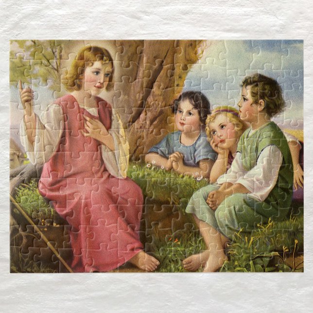 Jesus Christ Teaching Children, Vintage Religion Jigsaw Puzzle (Creator Uploaded)