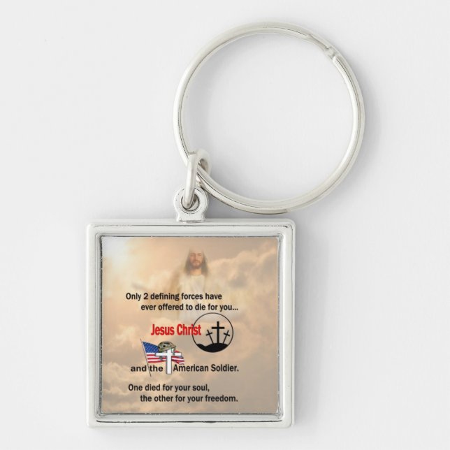 Jesus Christ & the American Soldier Keychain (Front)