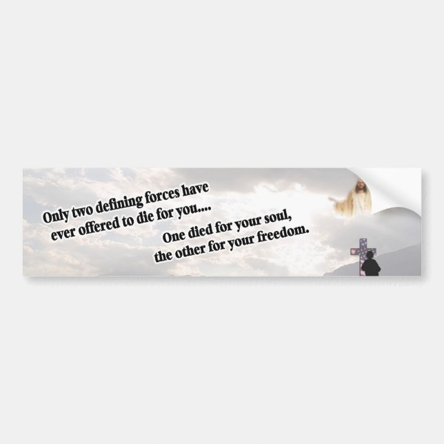 Jesus Christ & the American Soldier New Design #2 Bumper Sticker (Front)