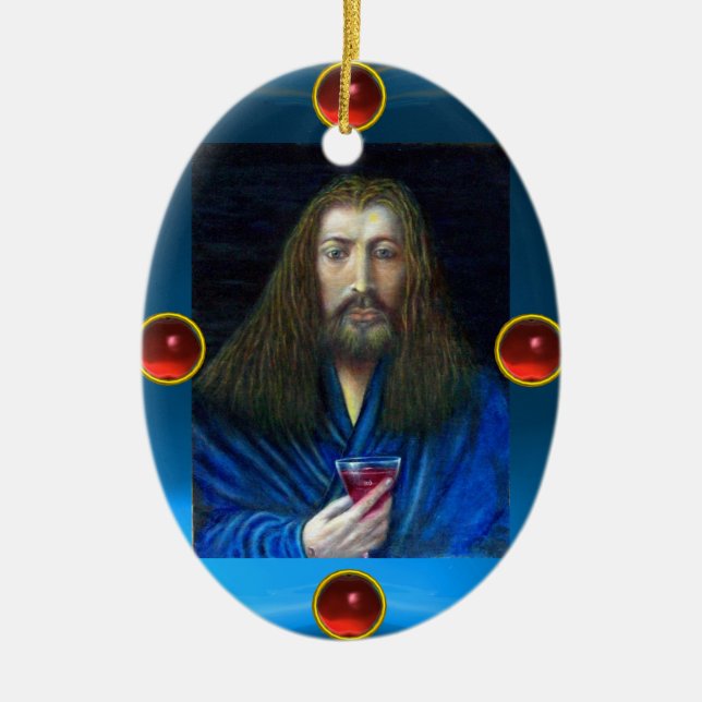 JESUS CHRIST,THE CHALICE CERAMIC TREE DECORATION (Front)