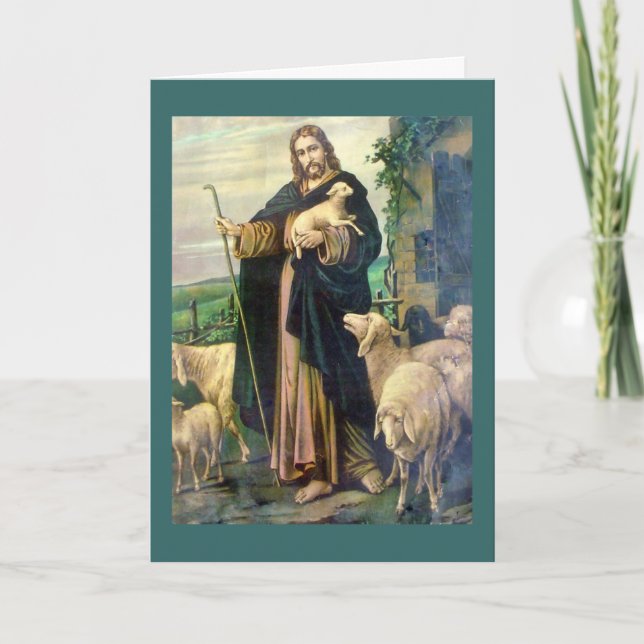 Jesus Christ The good Shepherd Sympathy Card (Front)