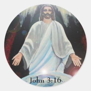 Jesus Christ, The Light of the World Round Sticker