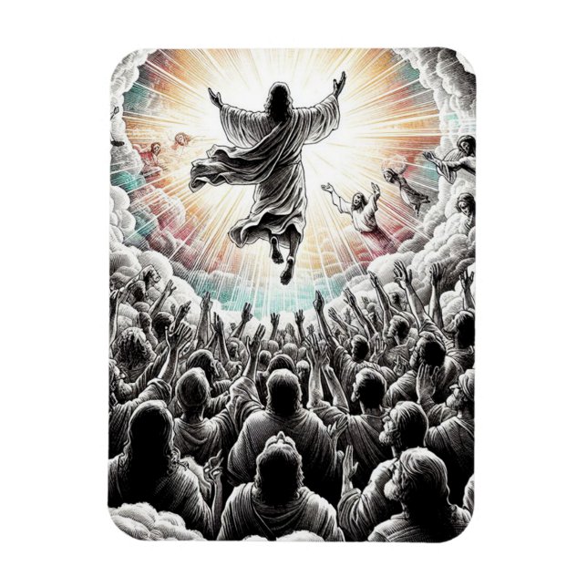 Jesus Christ The Rapture Religious Christian Art  Magnet (Vertical)