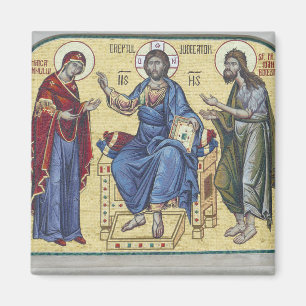 Jesus Christ Theotokos and John the Baptist Icon Magnet