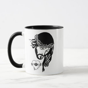 Jesus Christ Thorns Bleeding Heart Art Mug