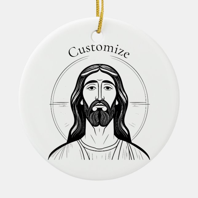 Jesus Christ Thunder_Cove Ceramic Tree Decoration (Front)