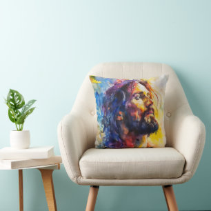 Jesus Christ Watercolor Cushion