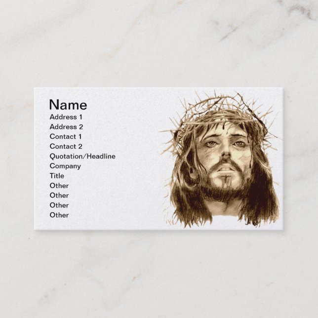 Jesus Christ with a Crown of Thorns Business Card (Front)