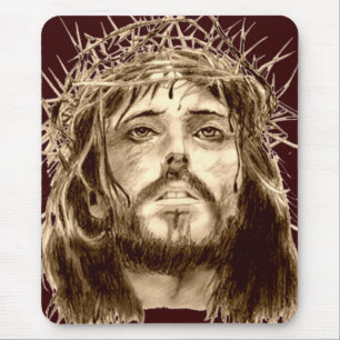 Jesus Christ with a Crown of Thorns Mouse Mat