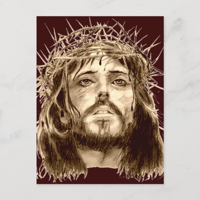 Jesus Christ with a Crown of Thorns Postcard (Front)