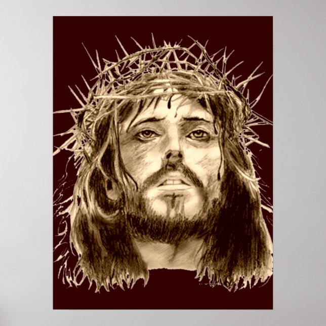 Jesus Christ with a Crown of Thorns Poster (Front)