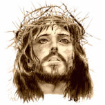 Jesus Christ with a Crown of Thorns Standing Photo Sculpture<br><div class="desc">Jesus Christ with a crown of thorns.  Images aged.  Great on Palm Sunday and Easter.  Use on religious occasions and holidays.  http://frontiernow.com</div>