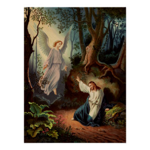 Jesus Christ with angel Poster