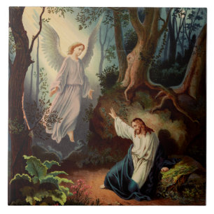 Jesus Christ with angel Tile