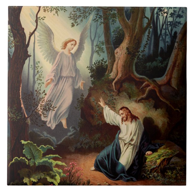 Jesus Christ with angel  Tile (Front)
