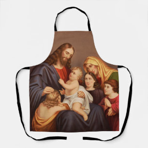 Jesus Christ with Children Premium Fine Art Apron