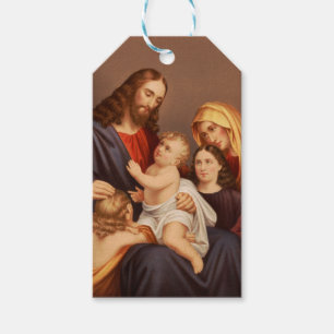 Jesus Christ with Children Premium Fine Art Gift Tags