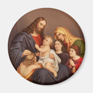 Jesus Christ with Children Premium Fine Art Magnet
