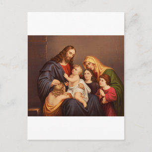 Jesus Christ with Children Premium Fine Art Postcard
