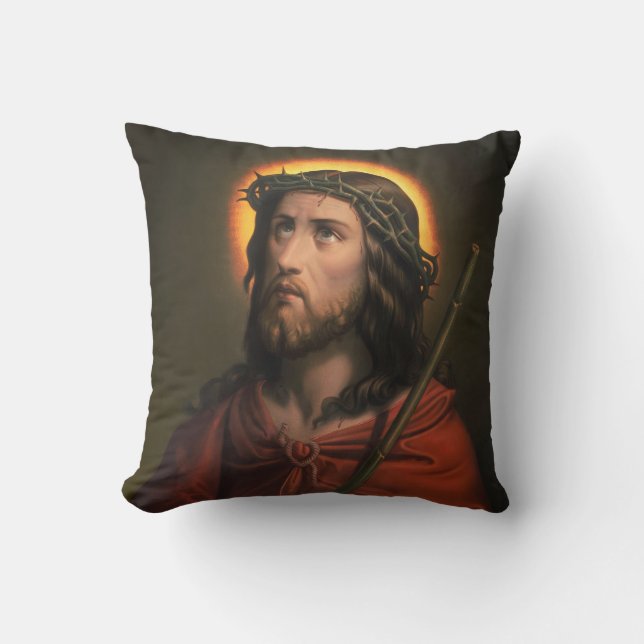 Jesus Christ with Crown of Thorns Cushion (Front)