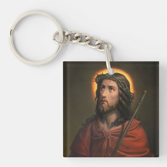 Jesus Christ with Crown of Thorns Key Ring (Front)