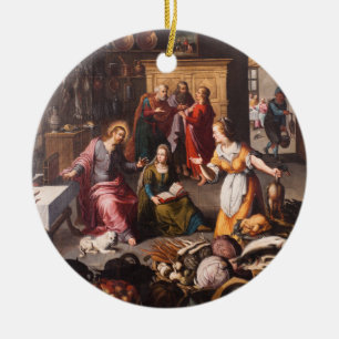 Jesus Christ with Martha and Mary - Joos Goemaere Ceramic Tree Decoration