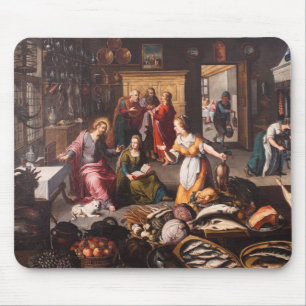 Jesus Christ with Martha and Mary - Joos Goemaere  Mouse Mat